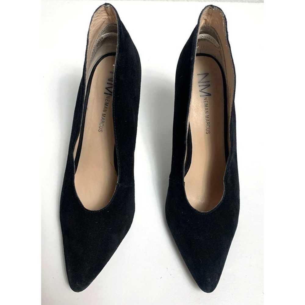 Neiman Marcus Black Leana Suede High Collar Pumps… - image 7