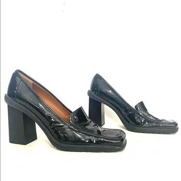 Sergio Rossi Vintage black patent leather square t