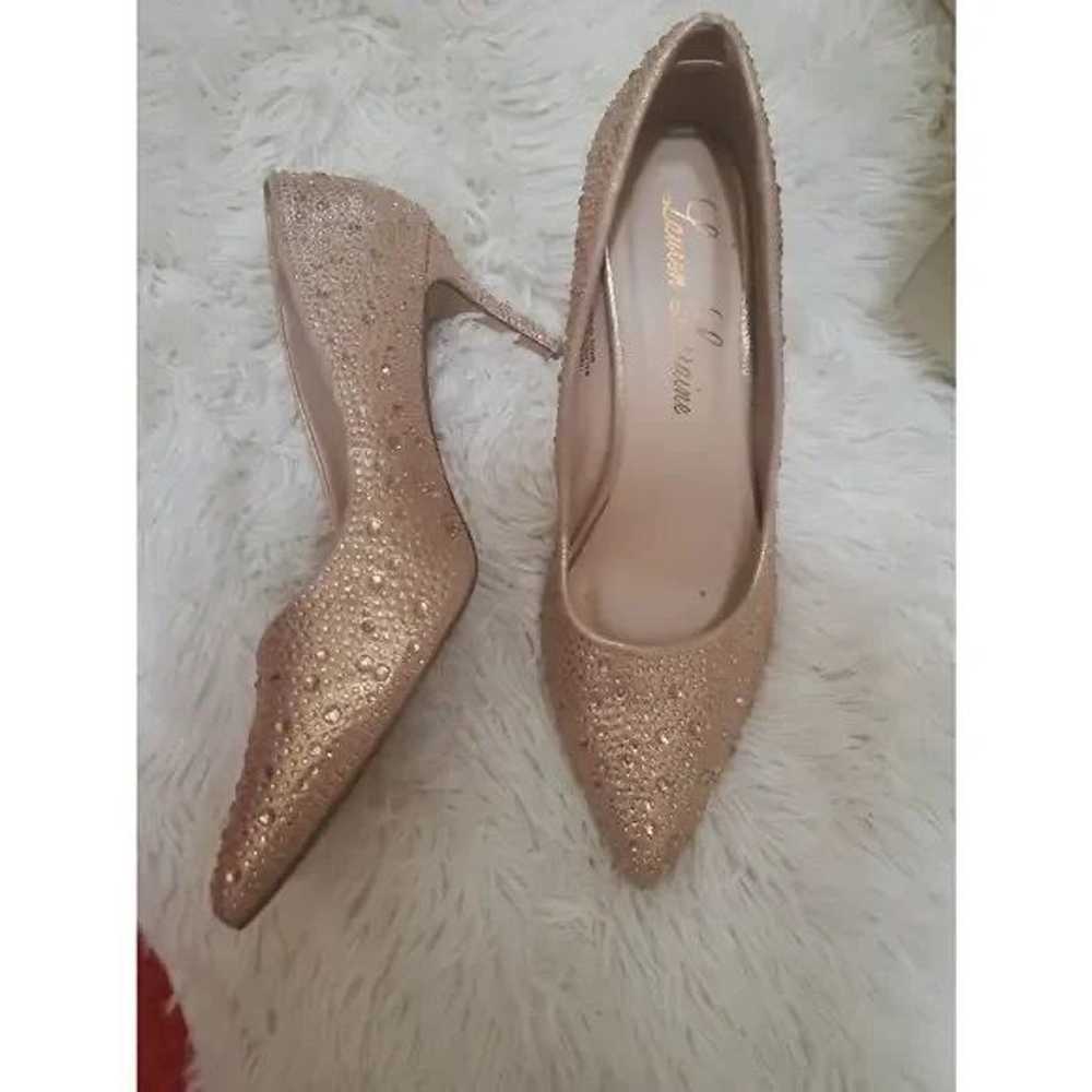 Lauren Lorraine gold glitter heels 10 - image 1