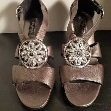 Brighton Viva Pewter Gray Jeweled Sandal