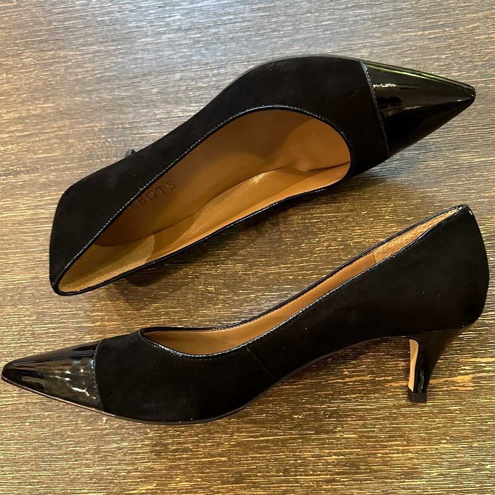 TALBOTS Diane Black Suede & Patent Leather Kitten… - image 4