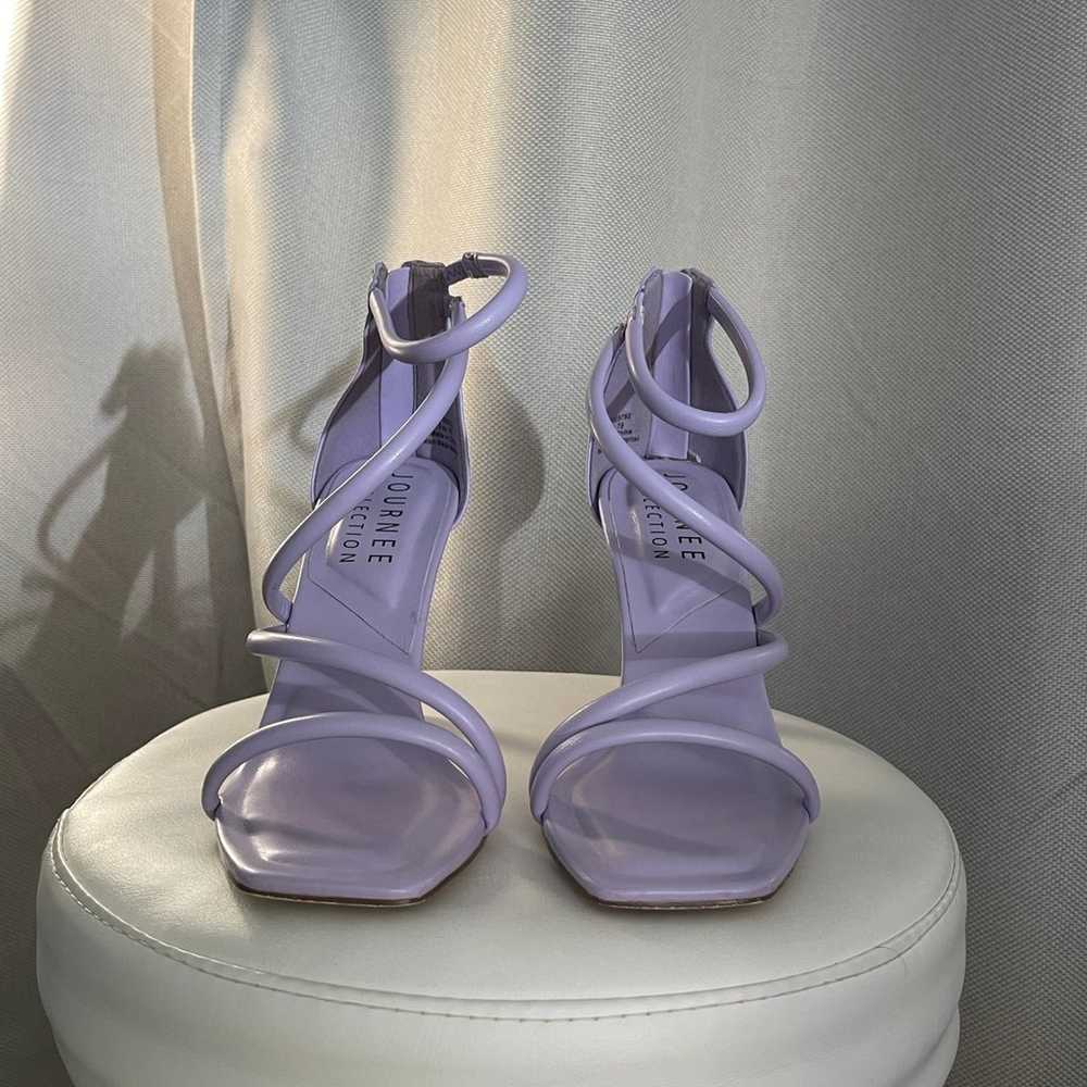 Journee collection purple strap heels - image 1