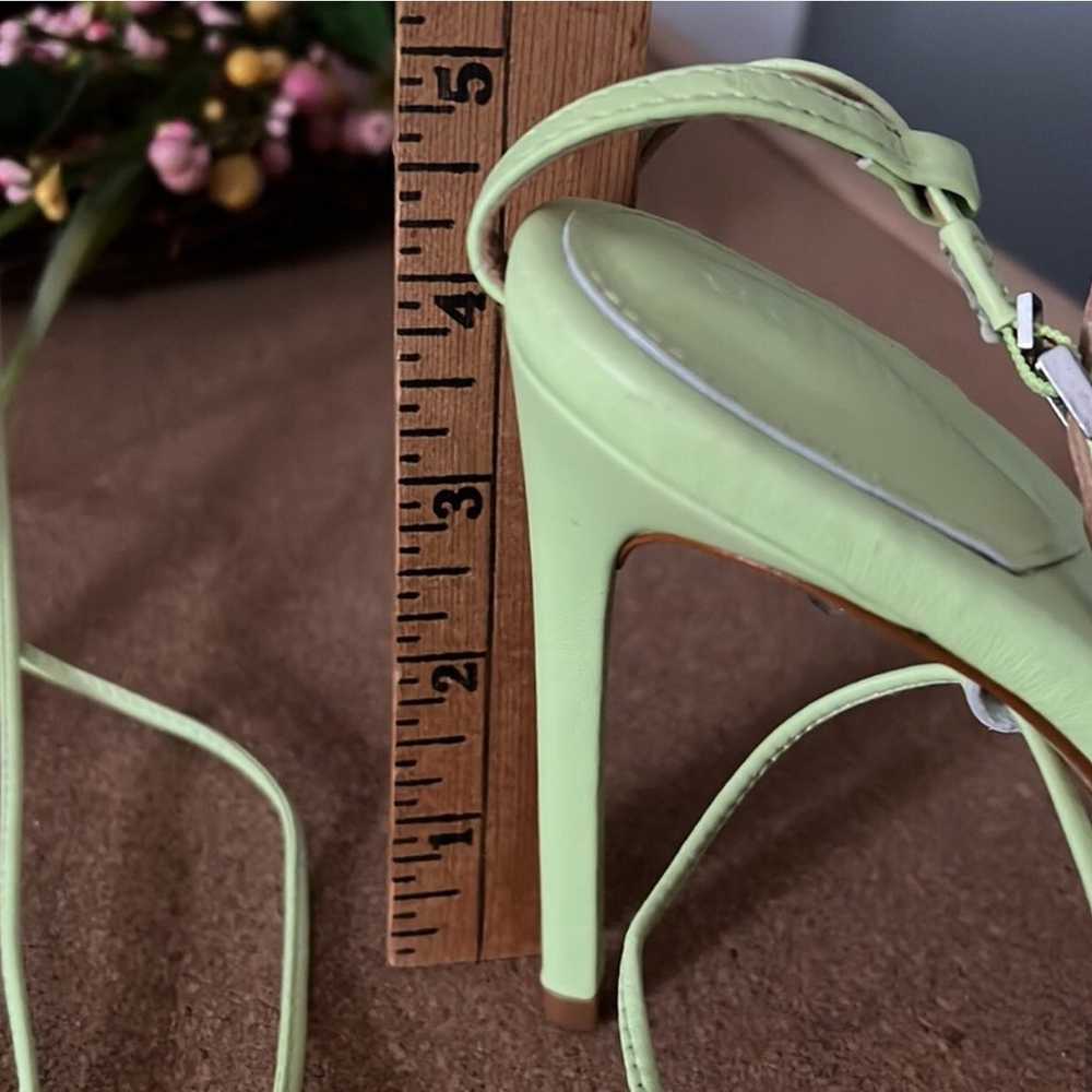 Schutz Vikki Leather Ankle Wrap Thong Sandals Hee… - image 7