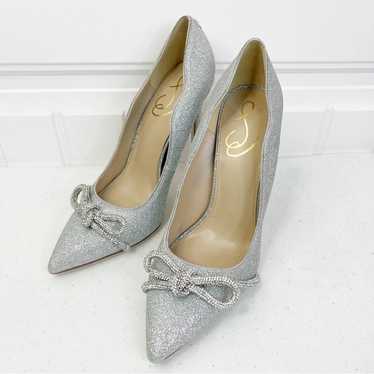 Sam Edelman Sliver metallic glitter heels. Size 9