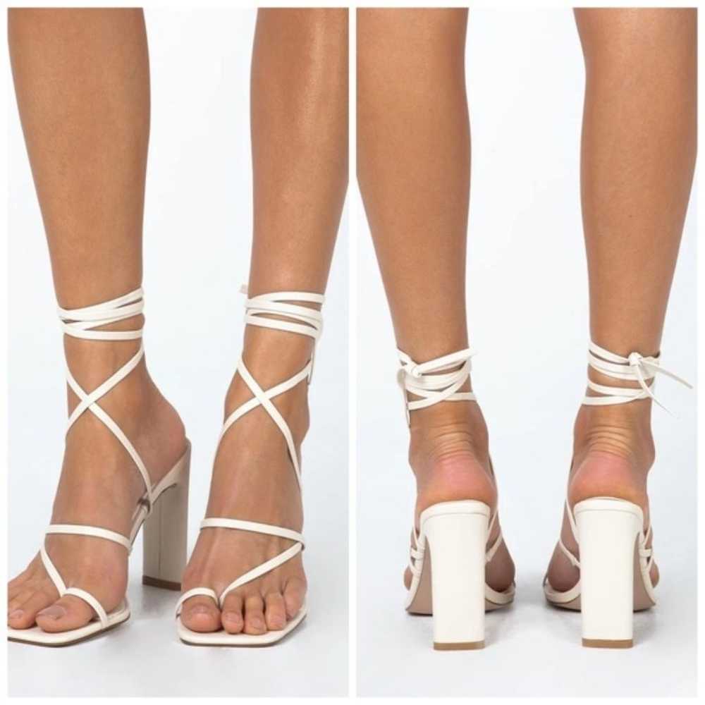 New Billini Cheyenne bone white Lace up heels Siz… - image 5