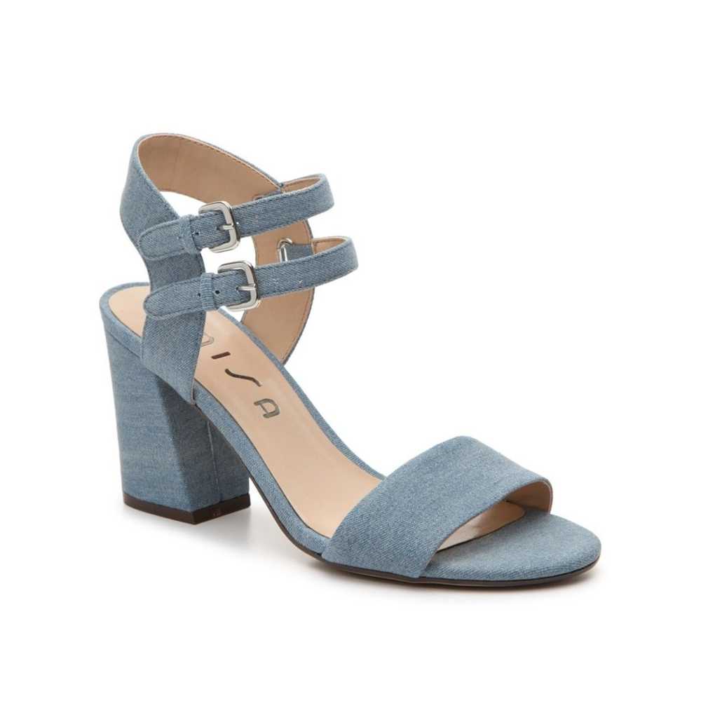 Unisa Reiaa Suede Ankle Strap Block Heel Denim Bl… - image 1