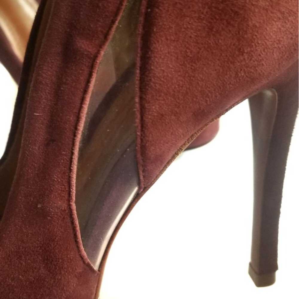 Schutz Wine Suede Stiletto Heels Pumps 7.5B New - image 11