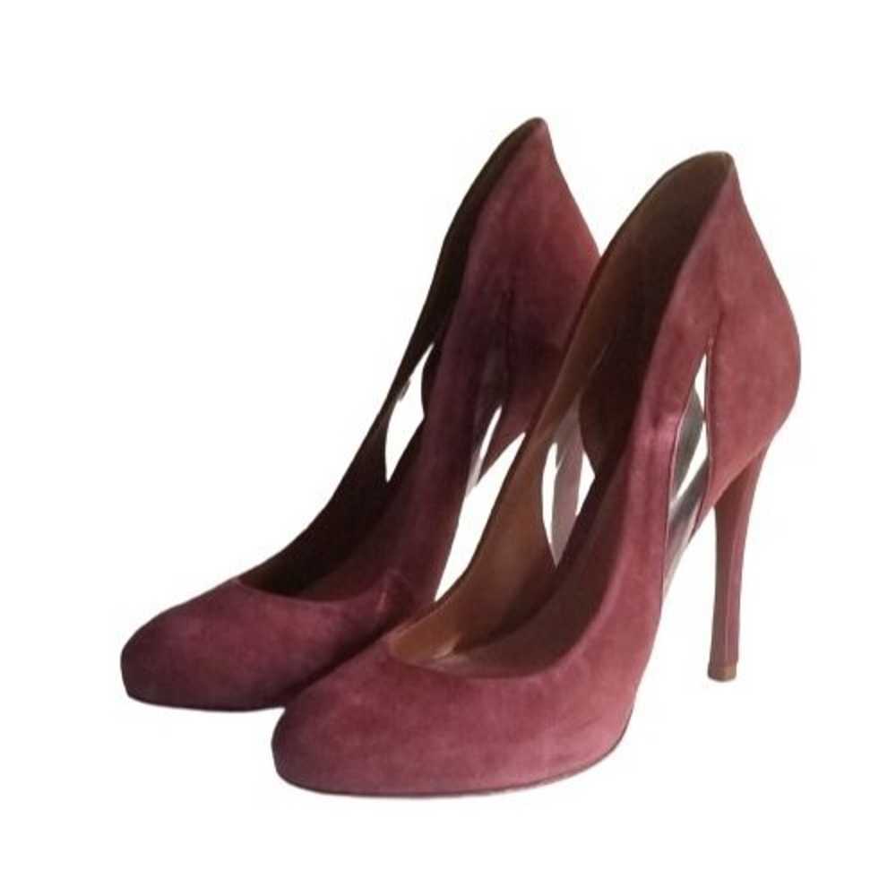 Schutz Wine Suede Stiletto Heels Pumps 7.5B New - image 4