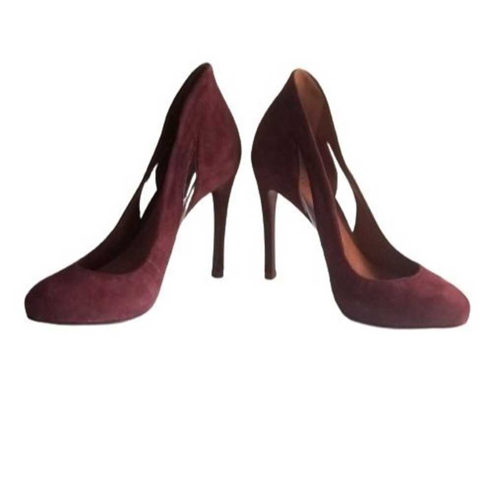 Schutz Wine Suede Stiletto Heels Pumps 7.5B New - image 5