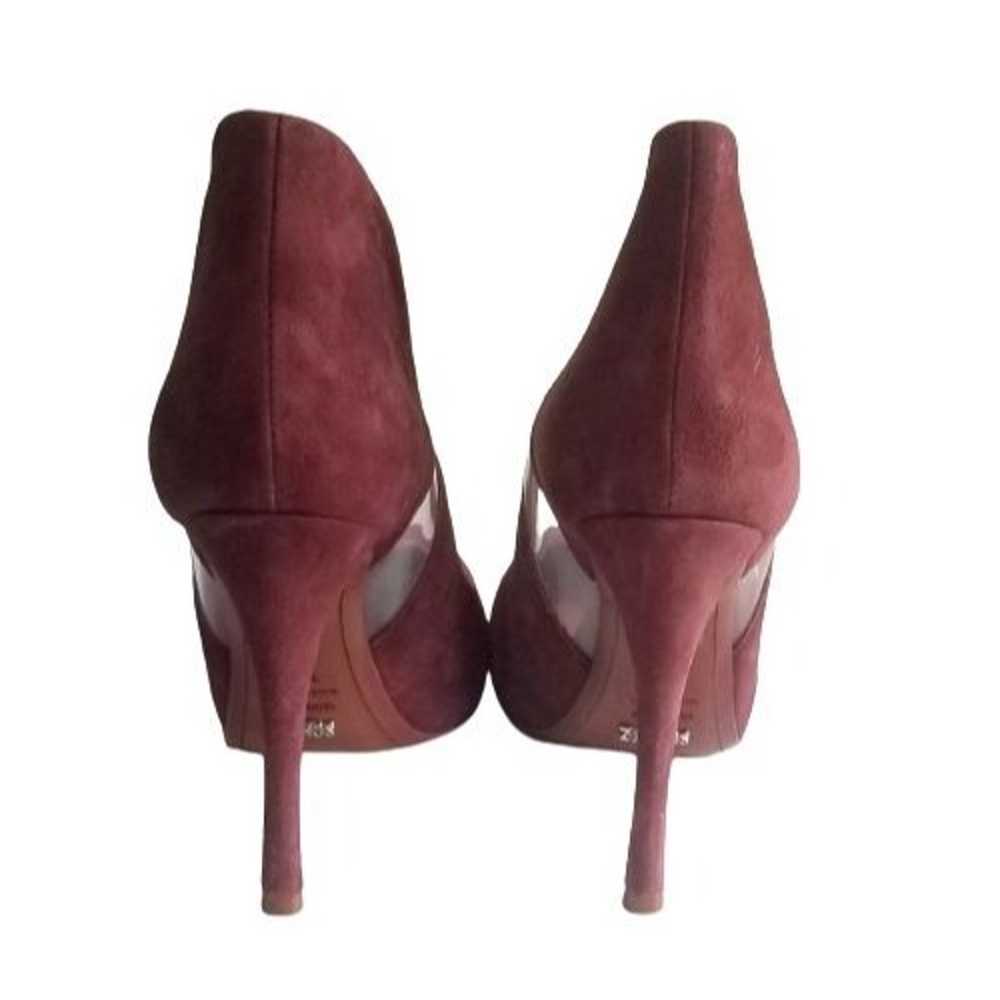 Schutz Wine Suede Stiletto Heels Pumps 7.5B New - image 7