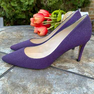 LK Bennett Sparkly Purple Pointed Toe Pumps Size … - image 1