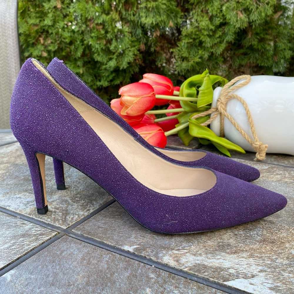 LK Bennett Sparkly Purple Pointed Toe Pumps Size … - image 4
