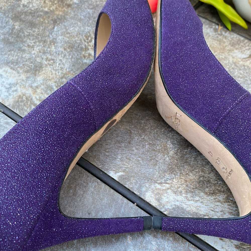 LK Bennett Sparkly Purple Pointed Toe Pumps Size … - image 7