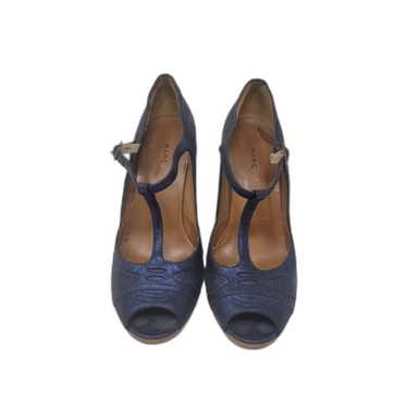 MARC JACOBS Blue Leather T Strap Heels