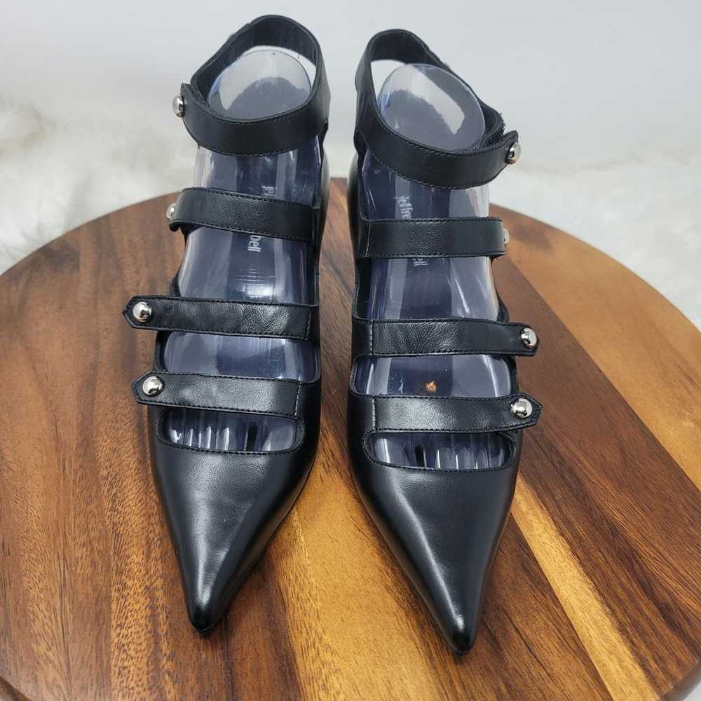 Jeffery Campbell Black Leather Strappy Heels 3" W… - image 1