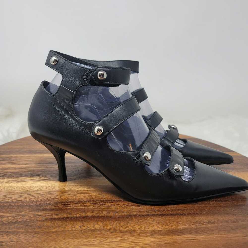 Jeffery Campbell Black Leather Strappy Heels 3" W… - image 4