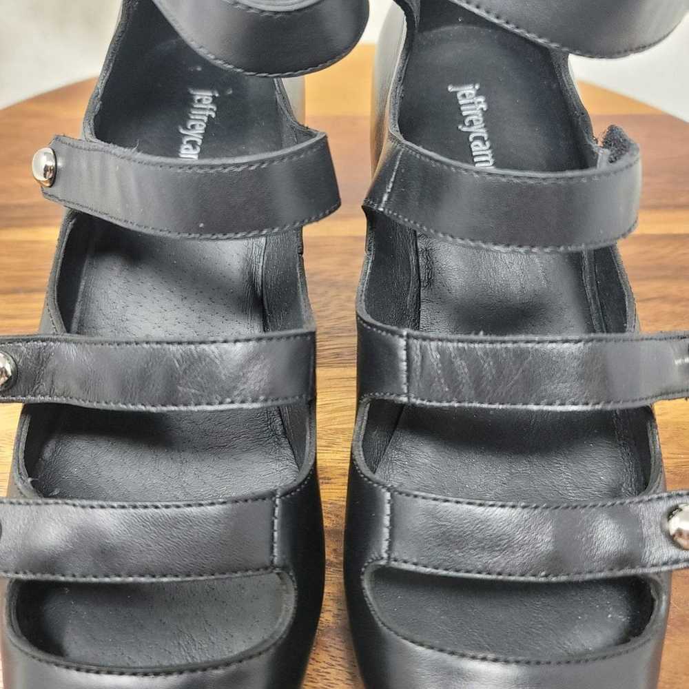 Jeffery Campbell Black Leather Strappy Heels 3" W… - image 6