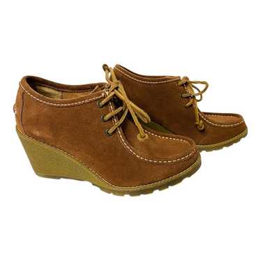 Sperry Brown Suede Wedge Bootie Shoes - image 1