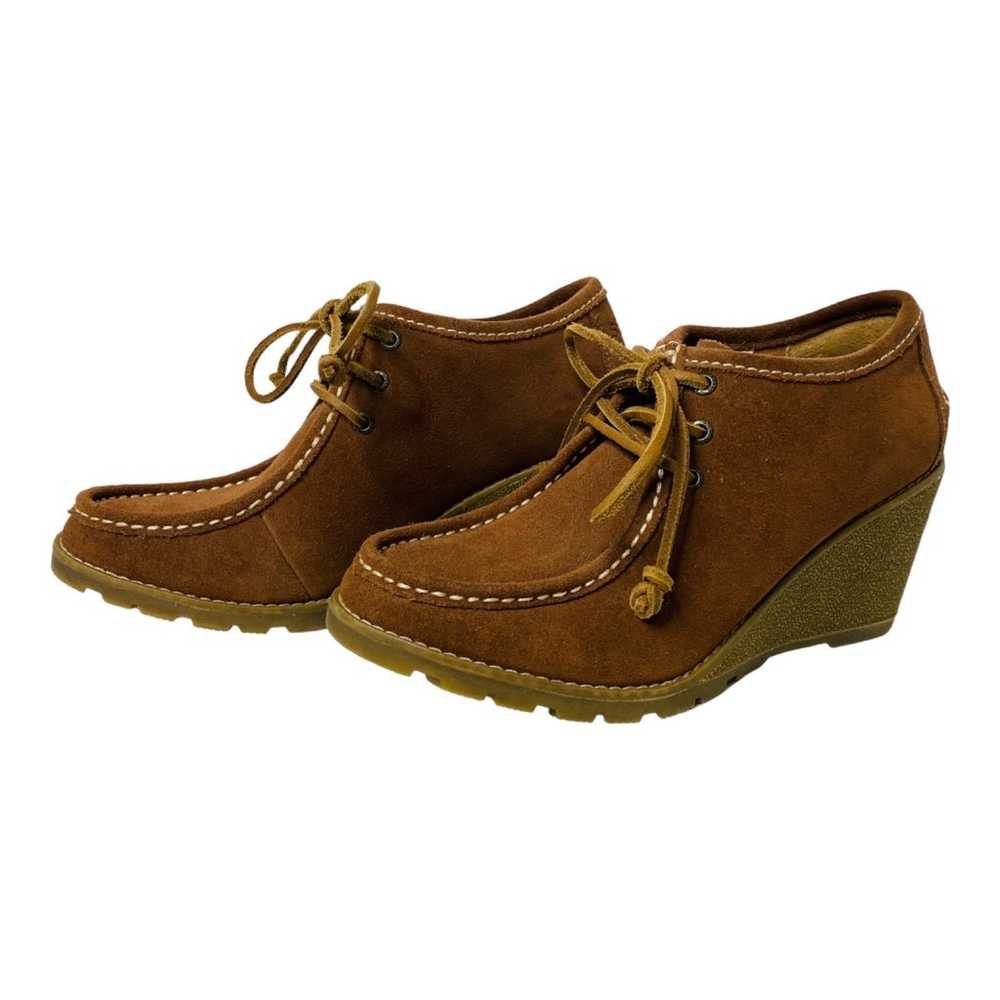 Sperry Brown Suede Wedge Bootie Shoes - image 2