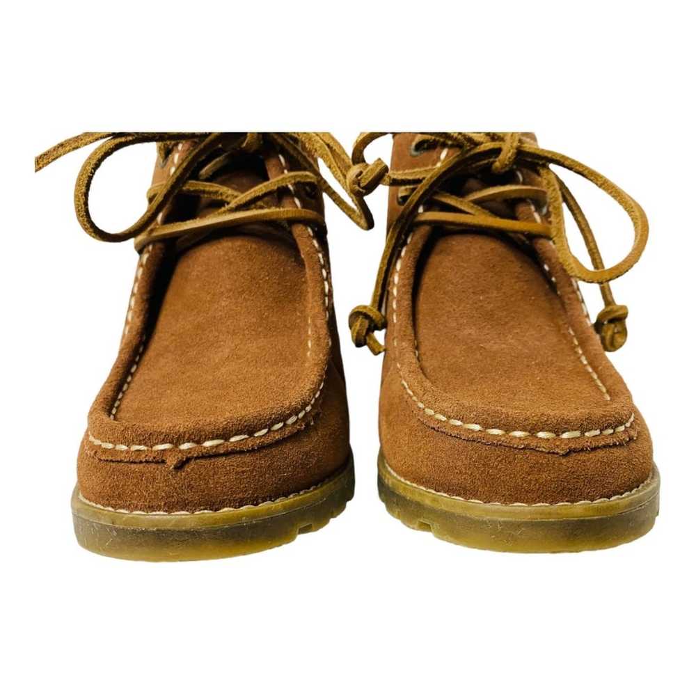 Sperry Brown Suede Wedge Bootie Shoes - image 5