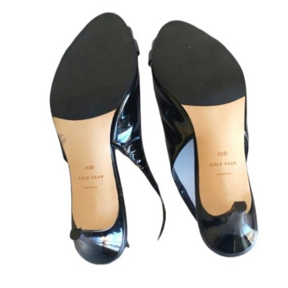 COLE HAAN Womens Black Patent Leather Wilma Sling… - image 12