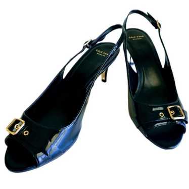 COLE HAAN Womens Black Patent Leather Wilma Sling… - image 1