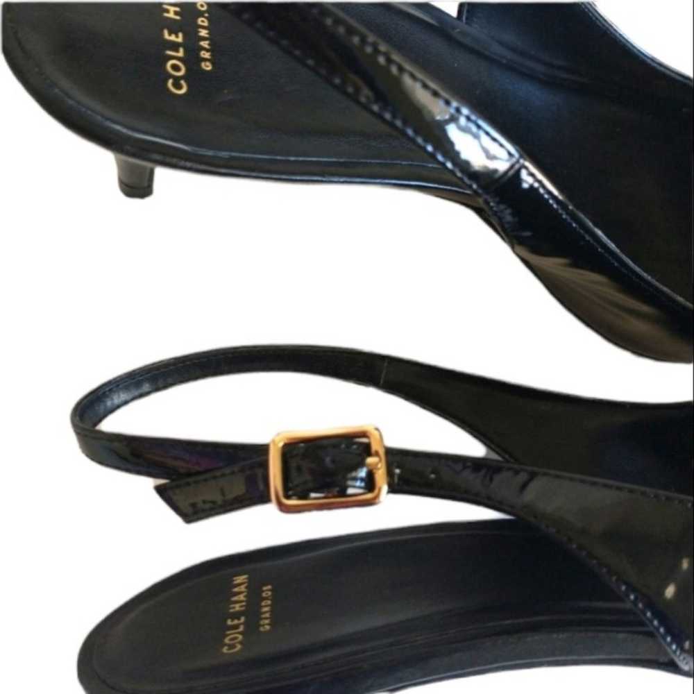 COLE HAAN Womens Black Patent Leather Wilma Sling… - image 6