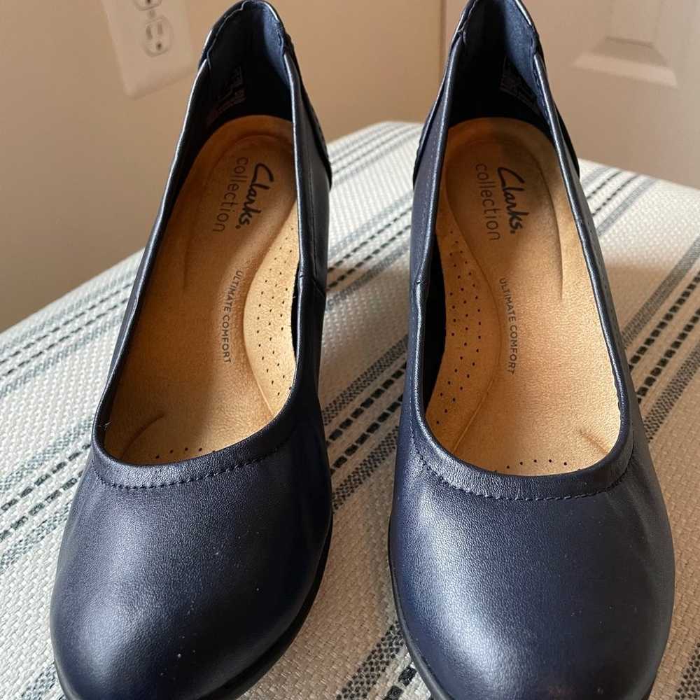 Clarks Neiley Pearl Navy Leather Shoes - image 4