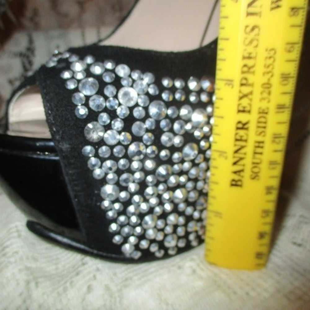 Bakers Elite rhinestone spiked platform wedge ope… - image 11