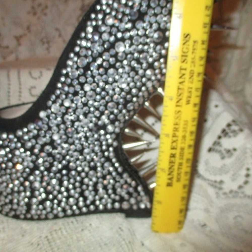 Bakers Elite rhinestone spiked platform wedge ope… - image 12