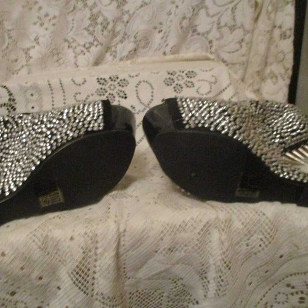 Bakers Elite rhinestone spiked platform wedge ope… - image 8