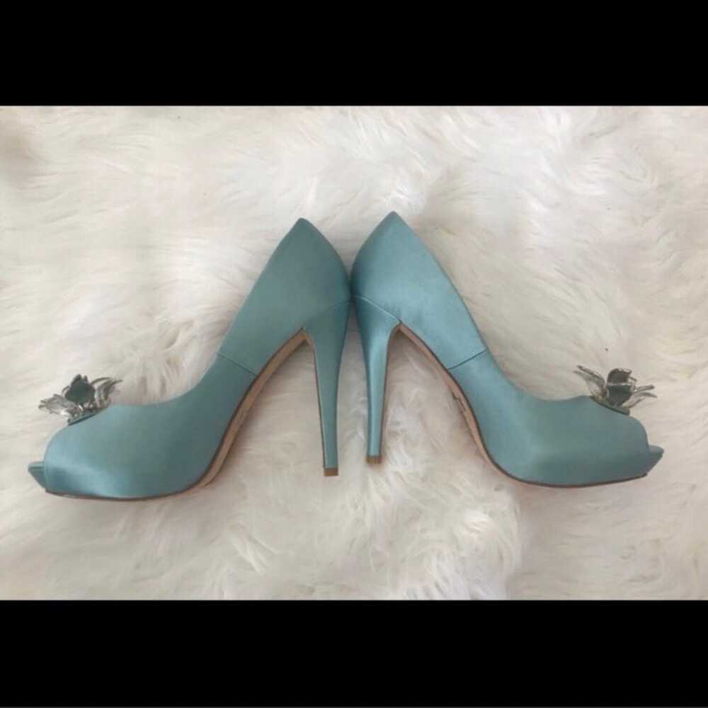 Badgley Mischka blue flower bling pumps - image 2