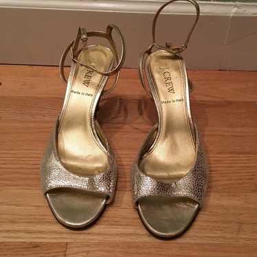 J. Crew Gold Strappy Heels - image 1