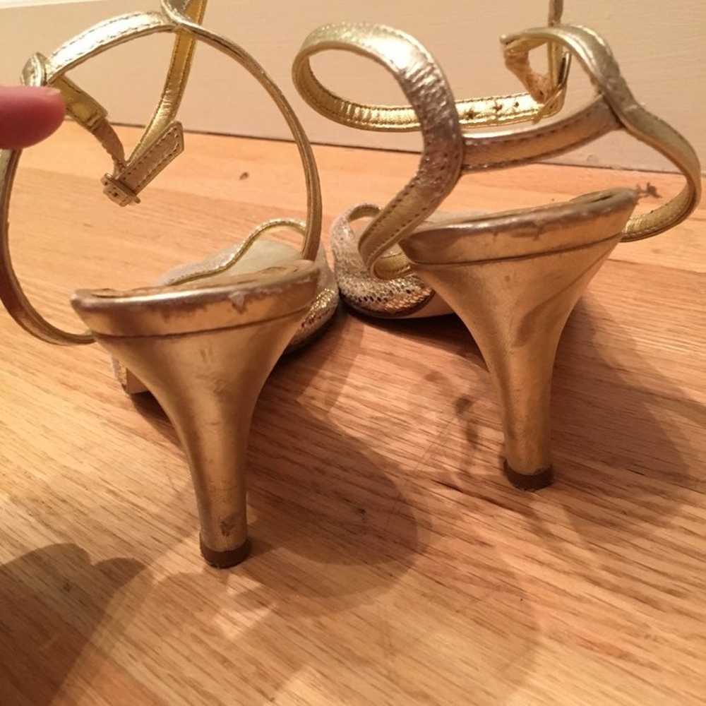 J. Crew Gold Strappy Heels - image 4