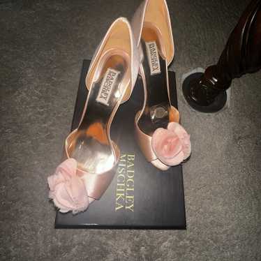 Baffled Mischka Thora Pink Satin Wedding Shoes Si… - image 1