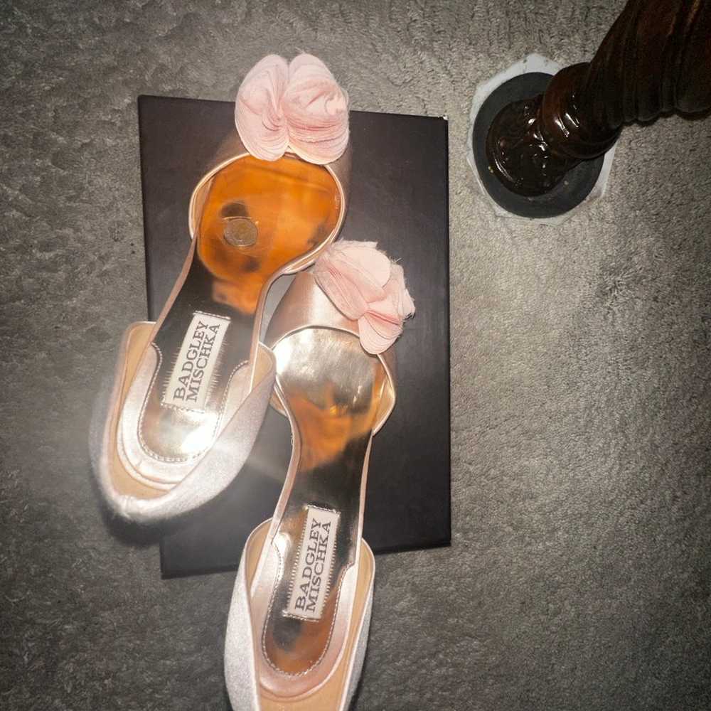 Baffled Mischka Thora Pink Satin Wedding Shoes Si… - image 2