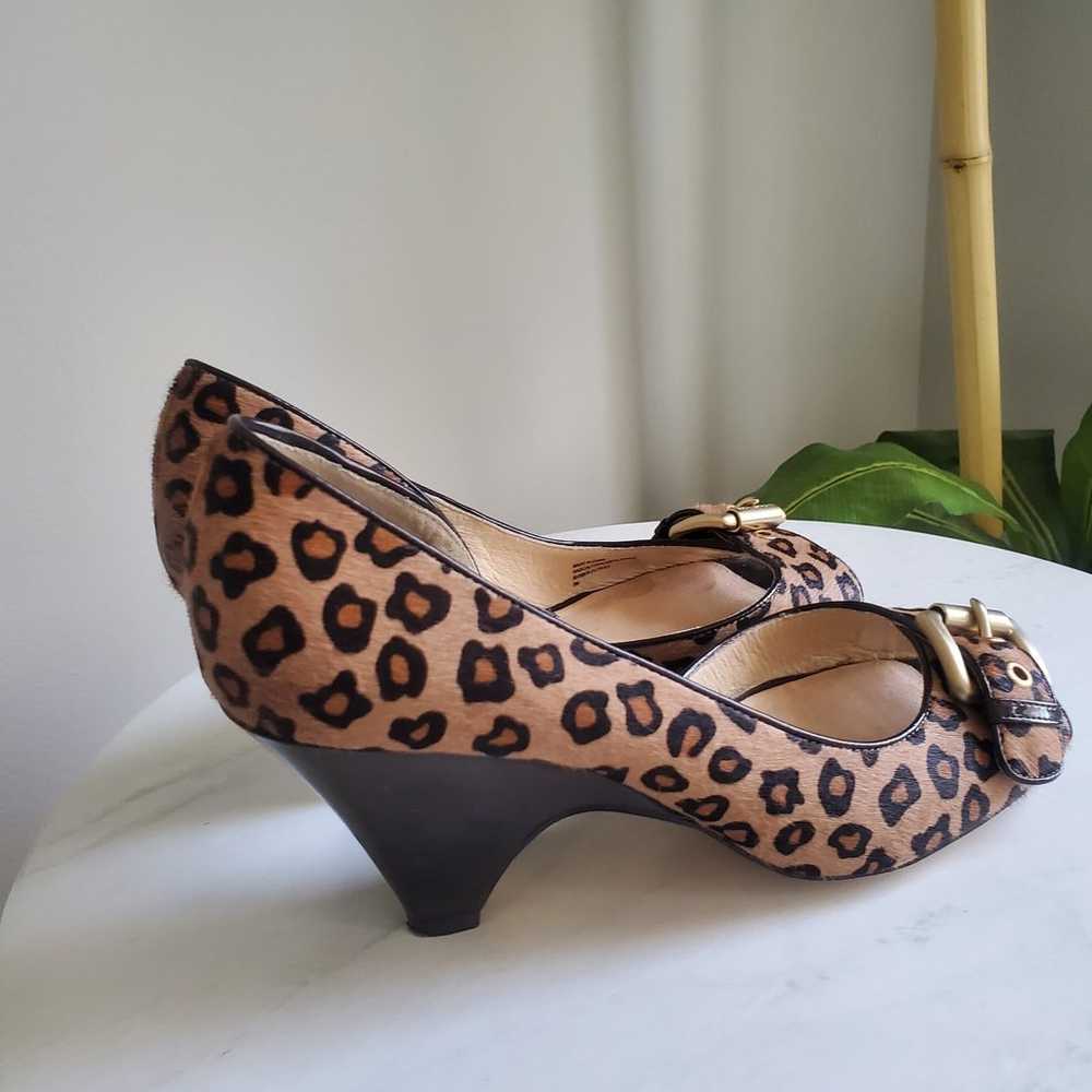 Michael Kors Animal Print Leopard Open Toe Heels … - image 3