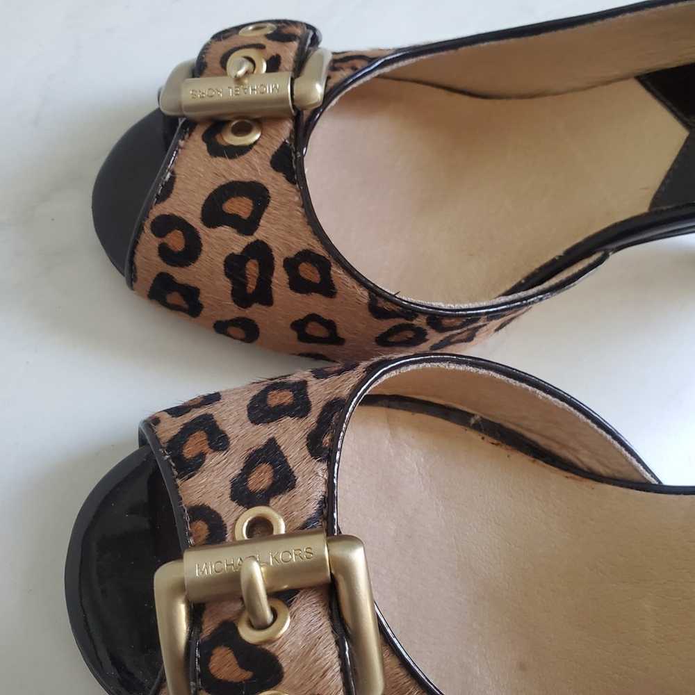Michael Kors Animal Print Leopard Open Toe Heels … - image 4