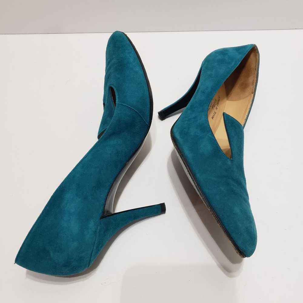 Charles Jourdan Green Suede Pumps Heel Shoes Sz 7 - image 7