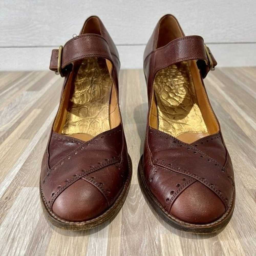 Dries Van Noten Burgundy Leather Mary Jane Heels … - image 5