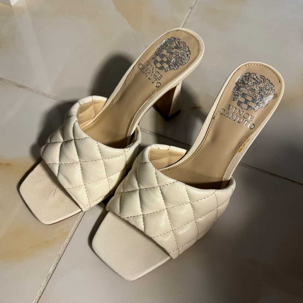 Vince Camuto Reselm Quilted Slide Sandal in Cream… - image 3