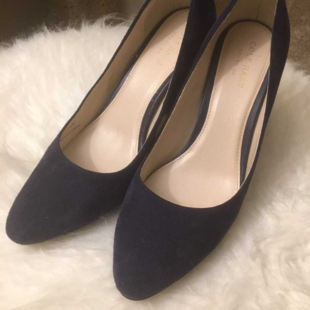 Cole Haan Marine Blue Suede Heels (6.5) - image 2