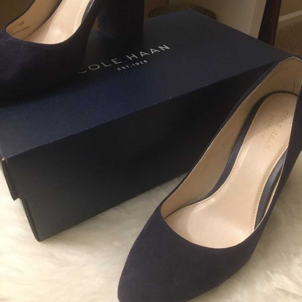 Cole Haan Marine Blue Suede Heels (6.5) - image 5