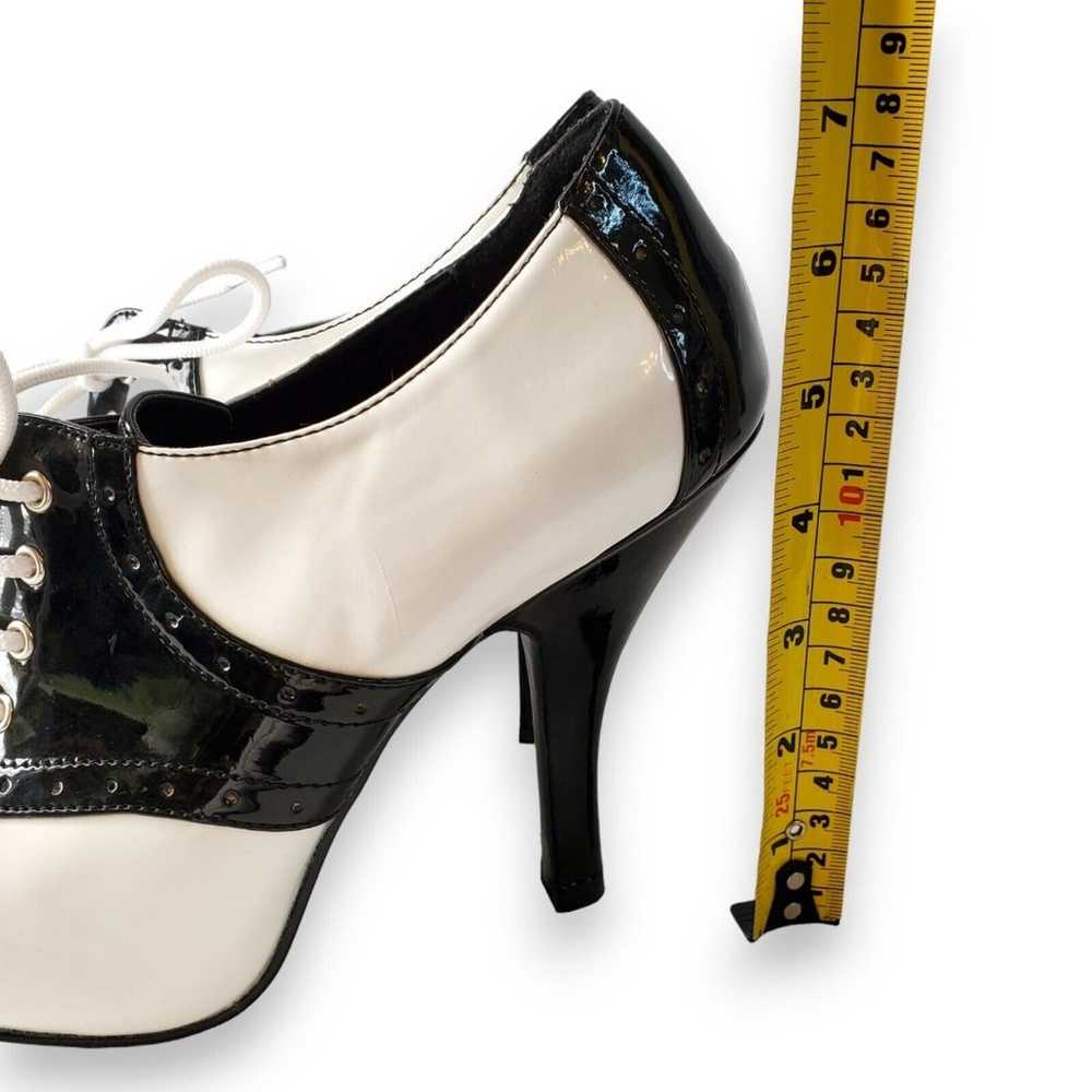 Pinup Stiletto Oxford Platform Shoes W Sz 10 Funt… - image 10