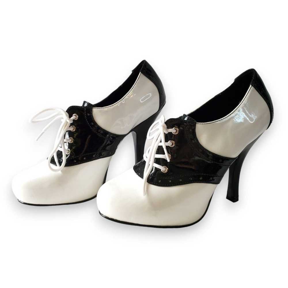 Pinup Stiletto Oxford Platform Shoes W Sz 10 Funt… - image 1