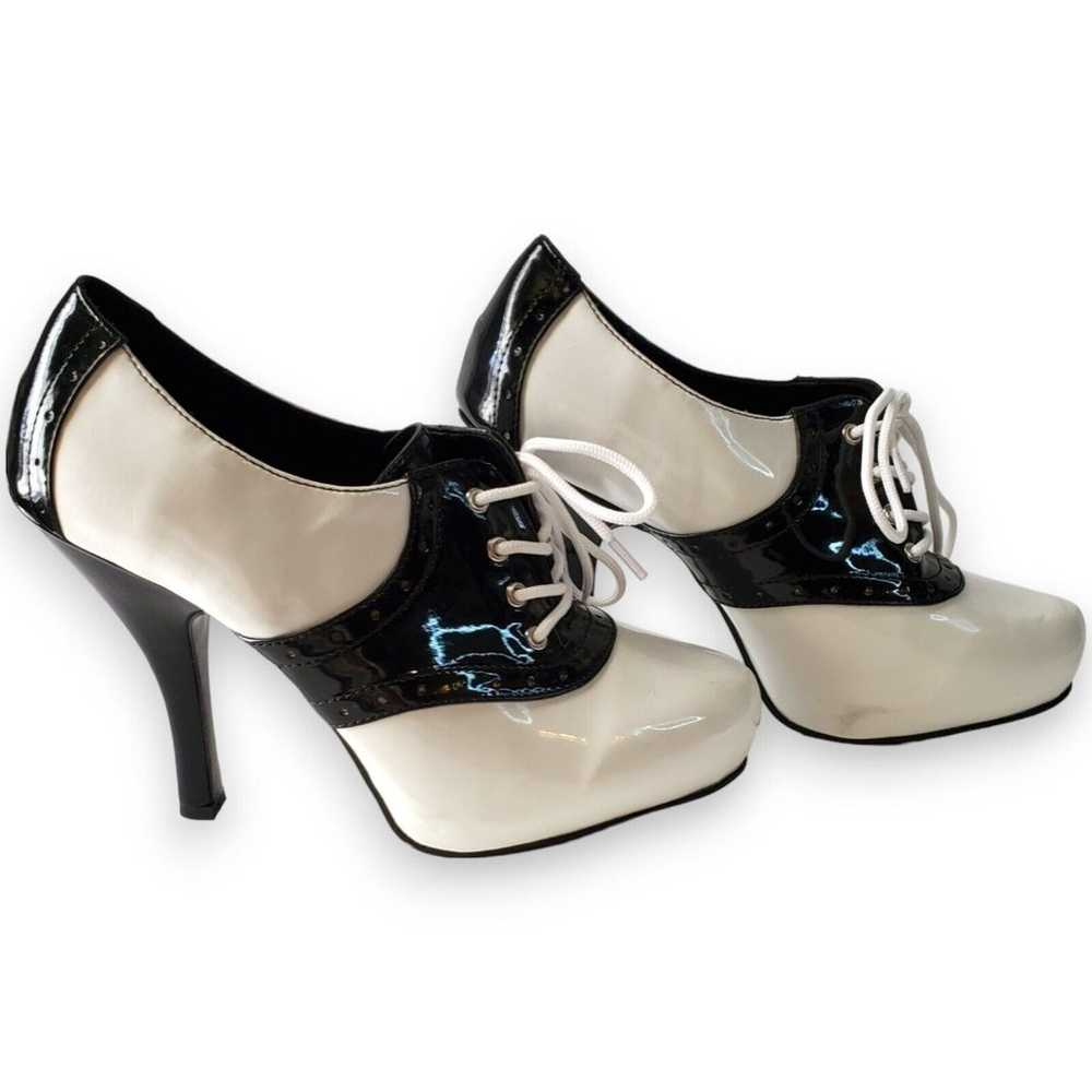 Pinup Stiletto Oxford Platform Shoes W Sz 10 Funt… - image 3