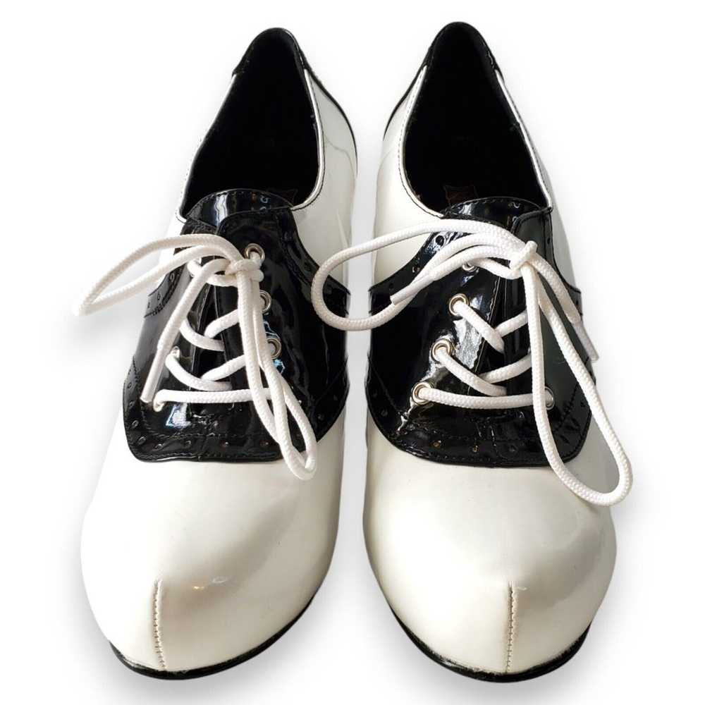 Pinup Stiletto Oxford Platform Shoes W Sz 10 Funt… - image 4