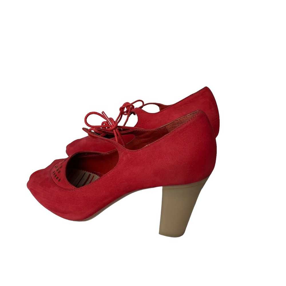 Camper women’s heels red suede pumps size 7 - image 7