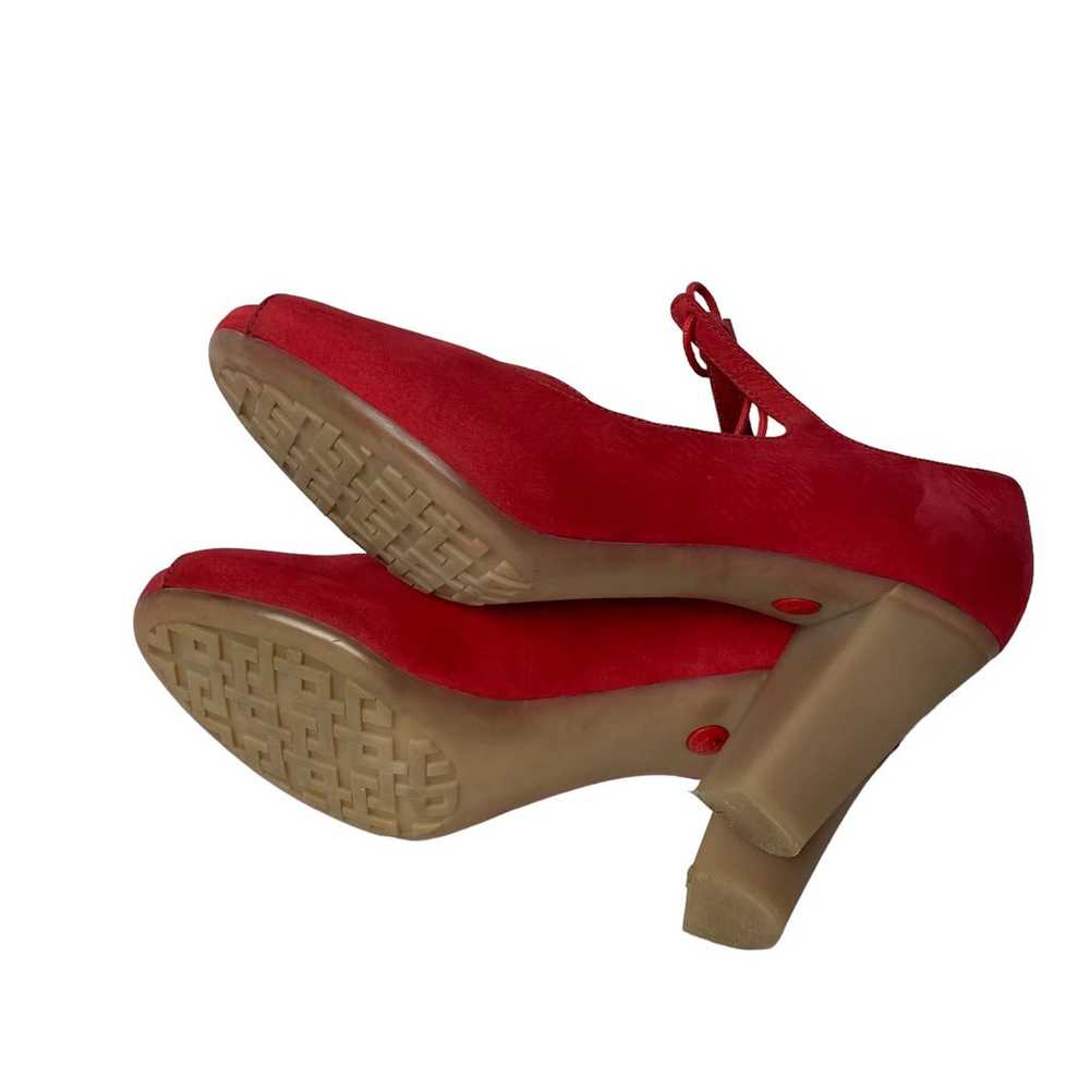 Camper women’s heels red suede pumps size 7 - image 8