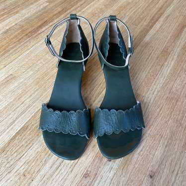 ELF Made by Hand Dreamland Leather Wedges Khaki G… - image 1
